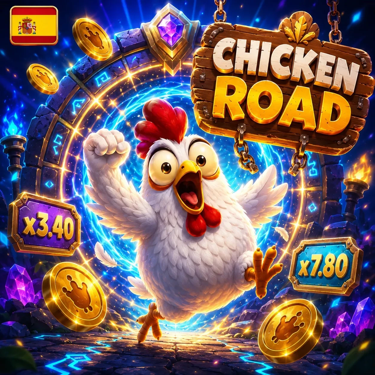 Pantalla de Chicken Road casino con multiplicadores